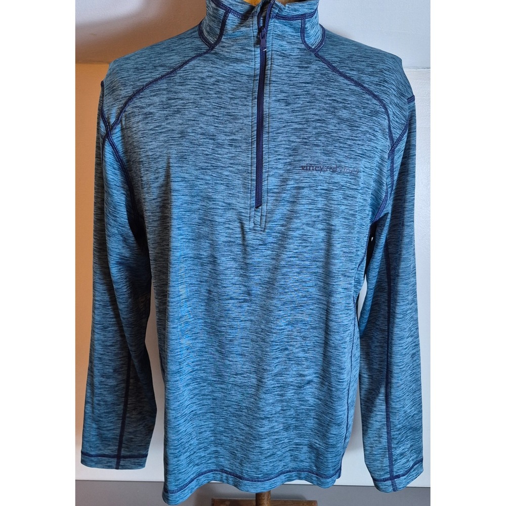 Vineyard Vines Performance Mens Quarter Zip Shirt Medium Heathered Blue